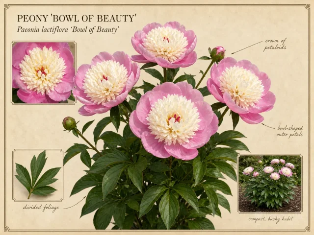 Peony ‘Bowl of Beauty’ (Paeonia lactiflora ‘Bowl of Beauty’)
