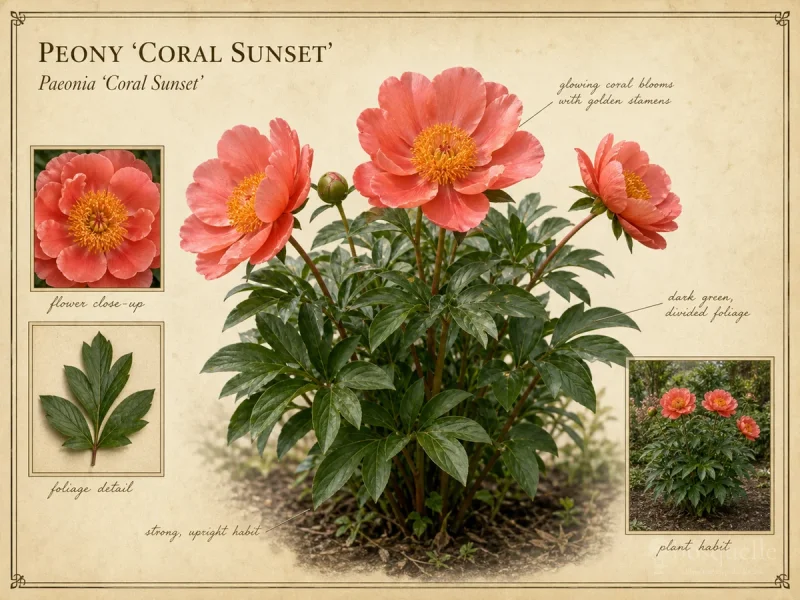 Peony ‘Coral Sunset’ (Paeonia ‘Coral Sunset’)