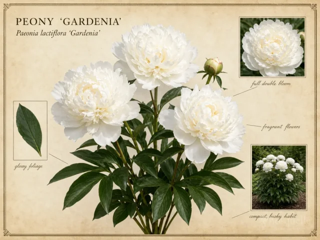 Peony ‘Gardenia’ (Paeonia lactiflora ‘Gardenia’)