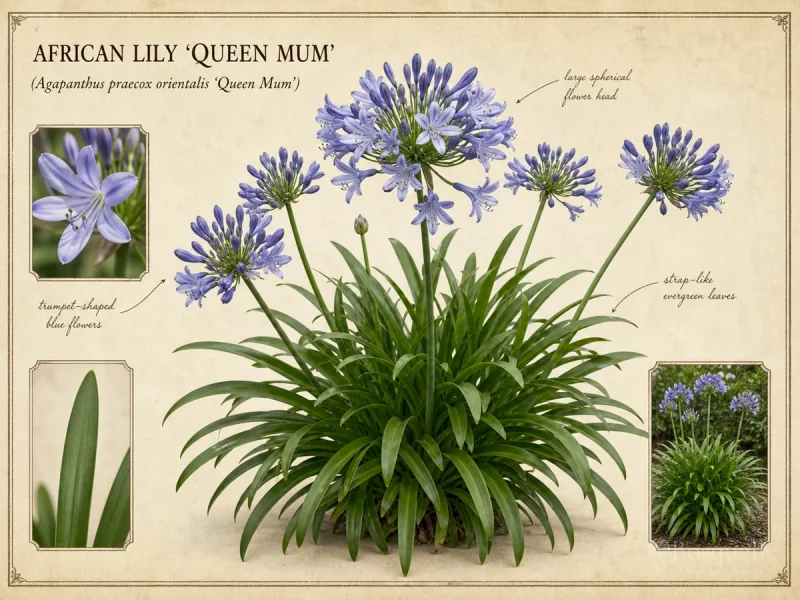 African Lily ‘Queen Mum’ (Agapanthus praecox orientalis ‘Queen Mum’)
