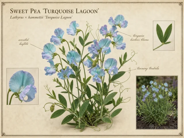 Sweet Pea ‘Turquoise Lagoon’ (Lathyrus × hammettii ‘Turquoise Lagoon’)