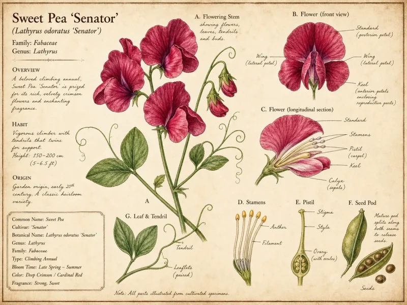 Sweet Pea ‘Senator’ (Lathyrus odoratus ‘Senator’)
