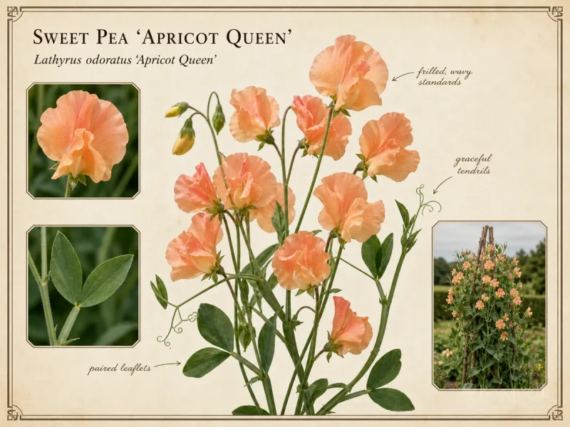 Sweet Pea ‘Apricot Queen’ (Lathyrus odoratus ‘Apricot Queen’)
