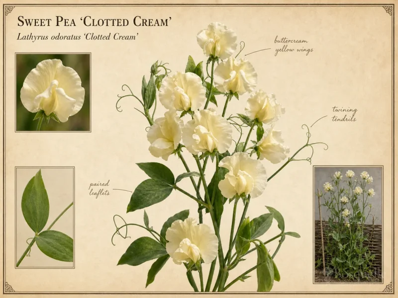 Sweet Pea ‘Clotted Cream’ (Lathyrus odoratus ‘Clotted Cream’)