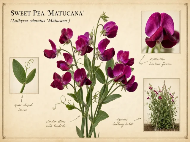 Sweet Pea 'Matucana' — A deep pot, full sun, and a small trellis