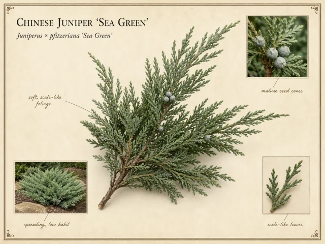 Chinese Juniper ‘Sea Green’ (Juniperus × pfitzeriana ‘Sea Green’)
