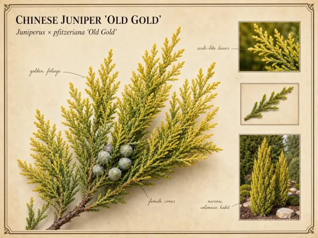 Chinese Juniper ‘Old Gold’ (Juniperus × pfitzeriana ‘Old Gold’)