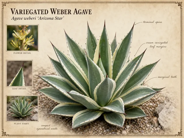 Variegated Weber Agave (Agave weberi ‘Arizona Star’)
