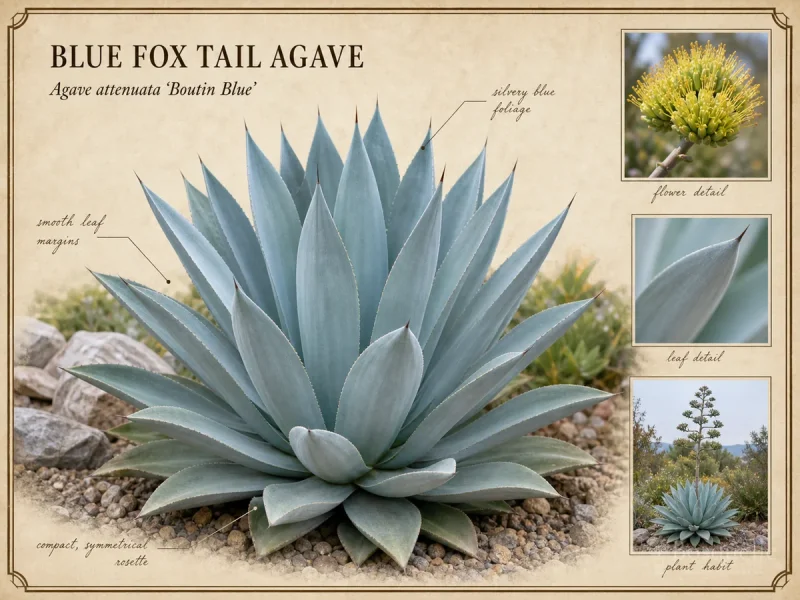 Blue Fox Tail Agave (Agave attenuata ‘Boutin Blue’)