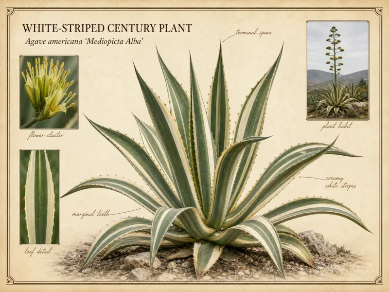 White-Striped Century Plant (Agave americana ‘Mediopicta Alba’)