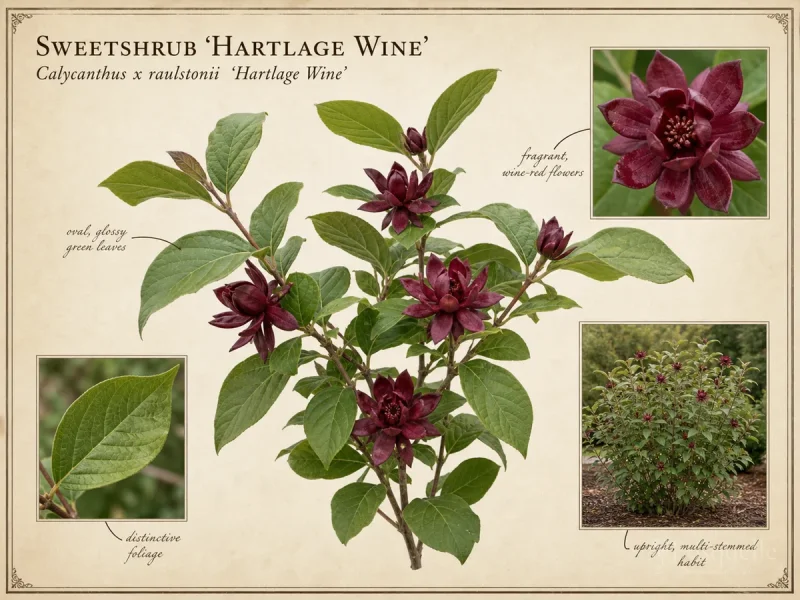 Sweetshrub ‘Hartlage Wine’ (Calycanthus x raulstonii ‘Hartlage Wine’)