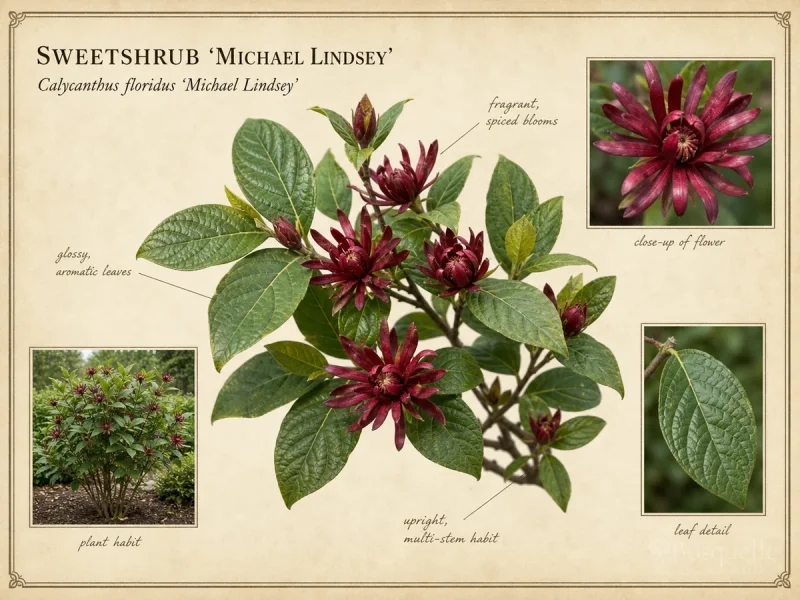Sweetshrub ‘Michael Lindsey’ (Calycanthus floridus ‘Michael Lindsey’)