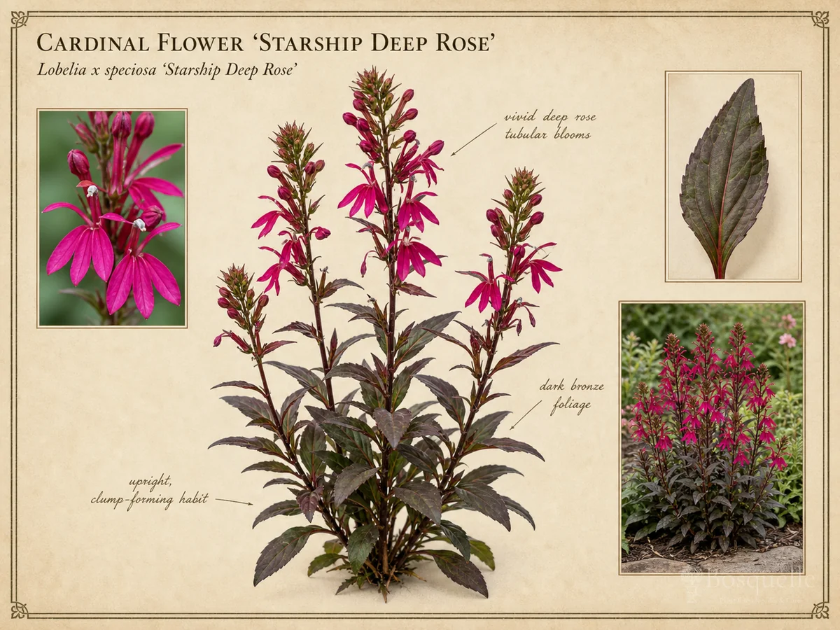 Cardinal Flower ‘Starship Deep Rose’ (Lobelia x speciosa ‘Starship Deep Rose’)