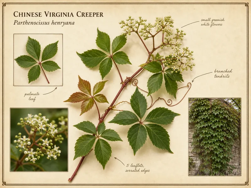 Chinese Virginia Creeper (Parthenocissus henryana)