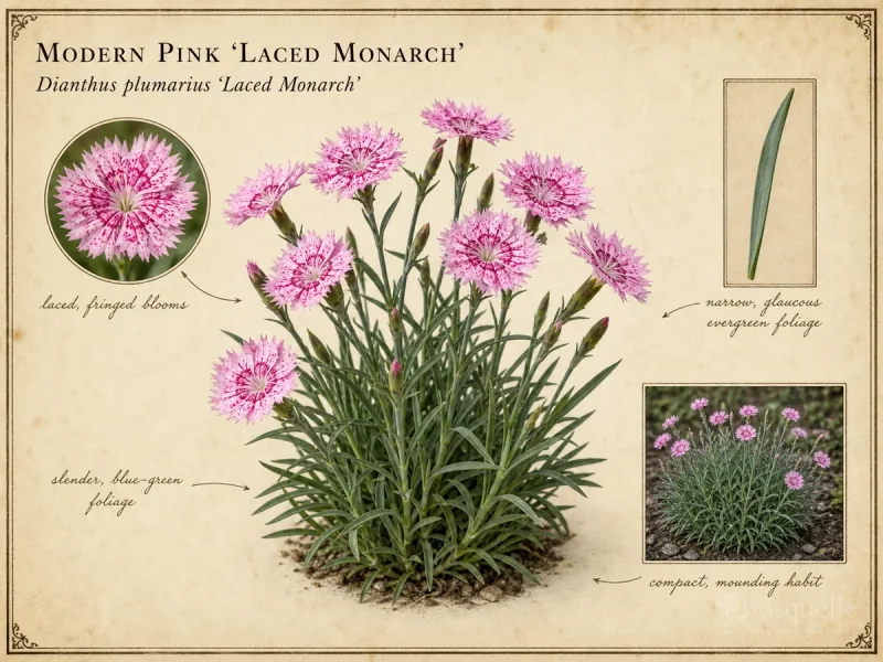 Modern Pink ‘Laced Monarch’ (Dianthus plumarius ‘Laced Monach’)