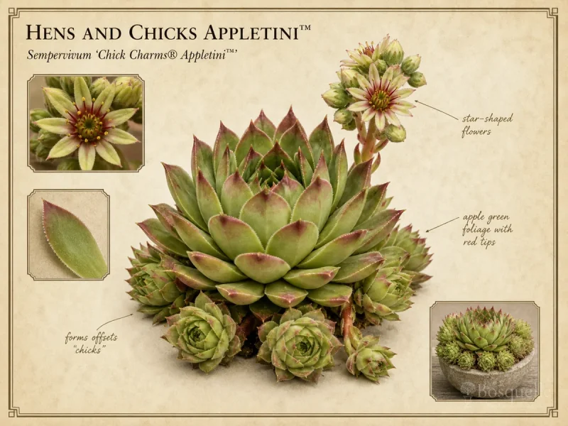Hens and Chicks Appletini™ (Sempervivum  Chick Charms® Appletini™)
