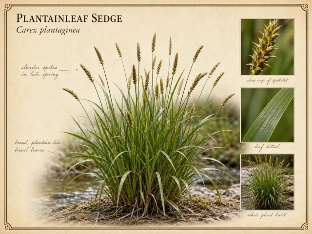Plantainleaf Sedge (Carex plantaginea)