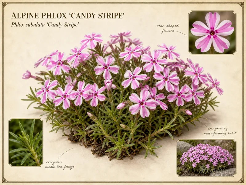 Alpine Phlox ‘Candy Stripe’ (Phlox subulata ‘Candy Stripe’)