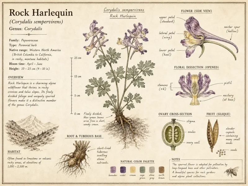 Rock Harlequin (Corydalis sempervirens)