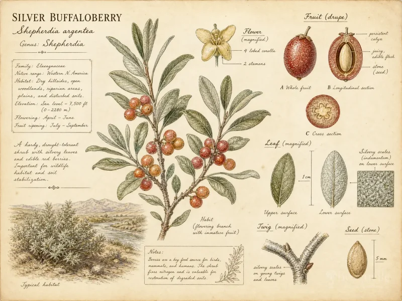 Silver Buffaloberry (Shepherdia argentea)