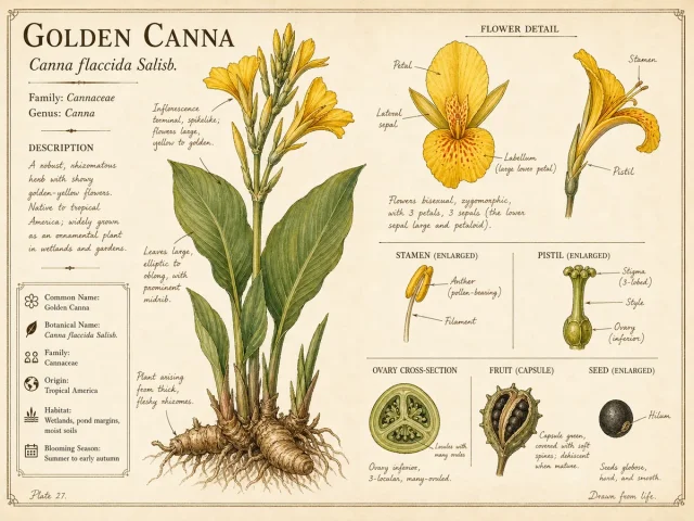 Golden Canna (Canna flaccida)