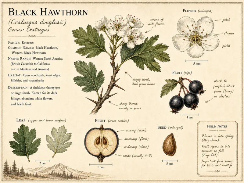 Black Hawthorn (Crataegus douglasii)