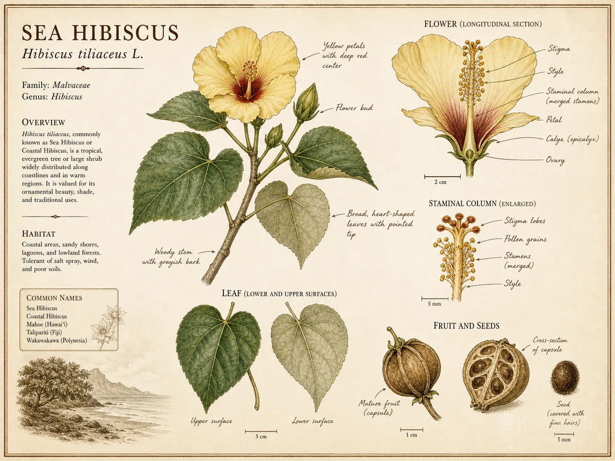 Sea Hibiscus (Hibiscus tiliaceus)