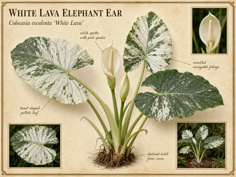 White Lava Elephant Ear (Colocasia esculenta ‘White Lava’)