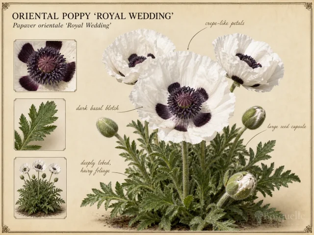 Oriental Poppy ‘Royal Wedding’ (Papaver orientale ‘Royal Wedding’)