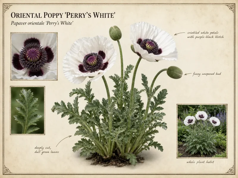 Oriental Poppy ‘Perry’s White’ (Papaver orientale ‘Perry’s White’)