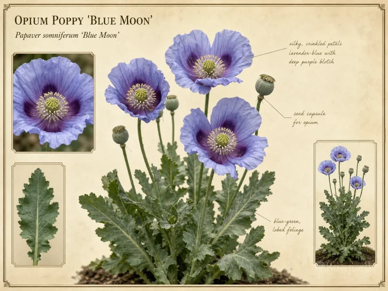 Opium Poppy ‘Blue Moon’ (Papaver somniferum ‘Blue Moon’)