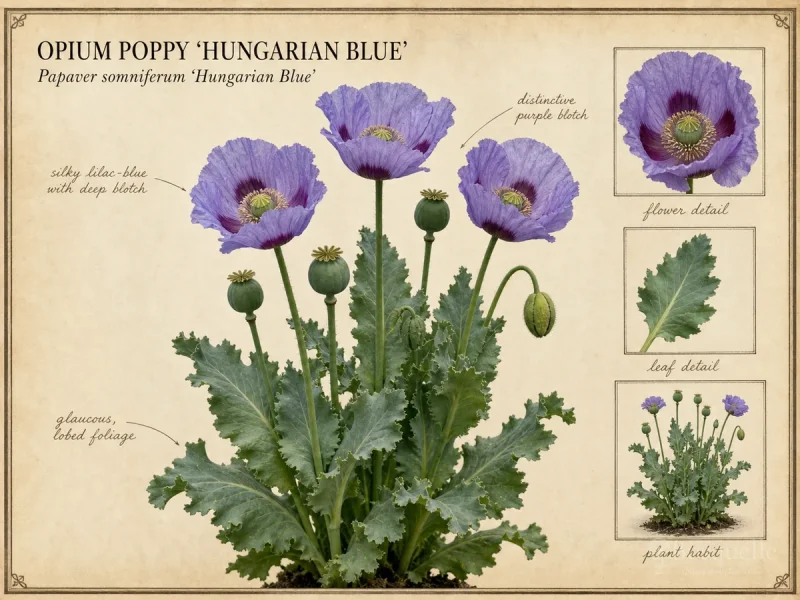 Opium Poppy ‘Hungarian Blue’ (Papaver somniferum ‘Hungarian Blue’)