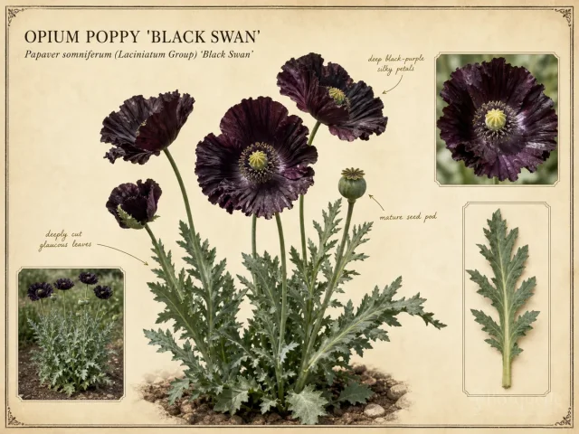 Opium Poppy 'Black Swan'