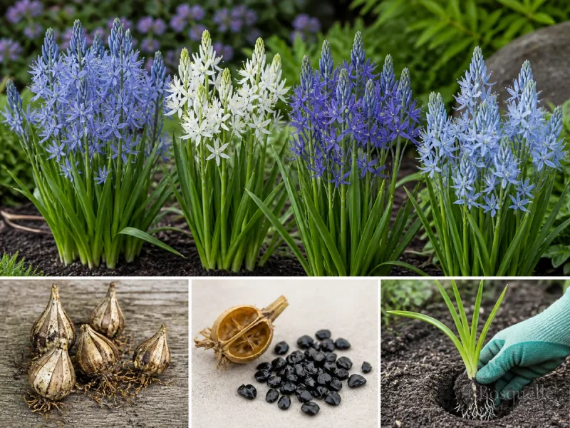 Planting Camassia — for Camas 'Blue Heaven'