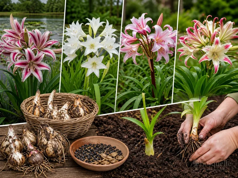 Plant Crinum – Neck at or Above Soil guide illustration