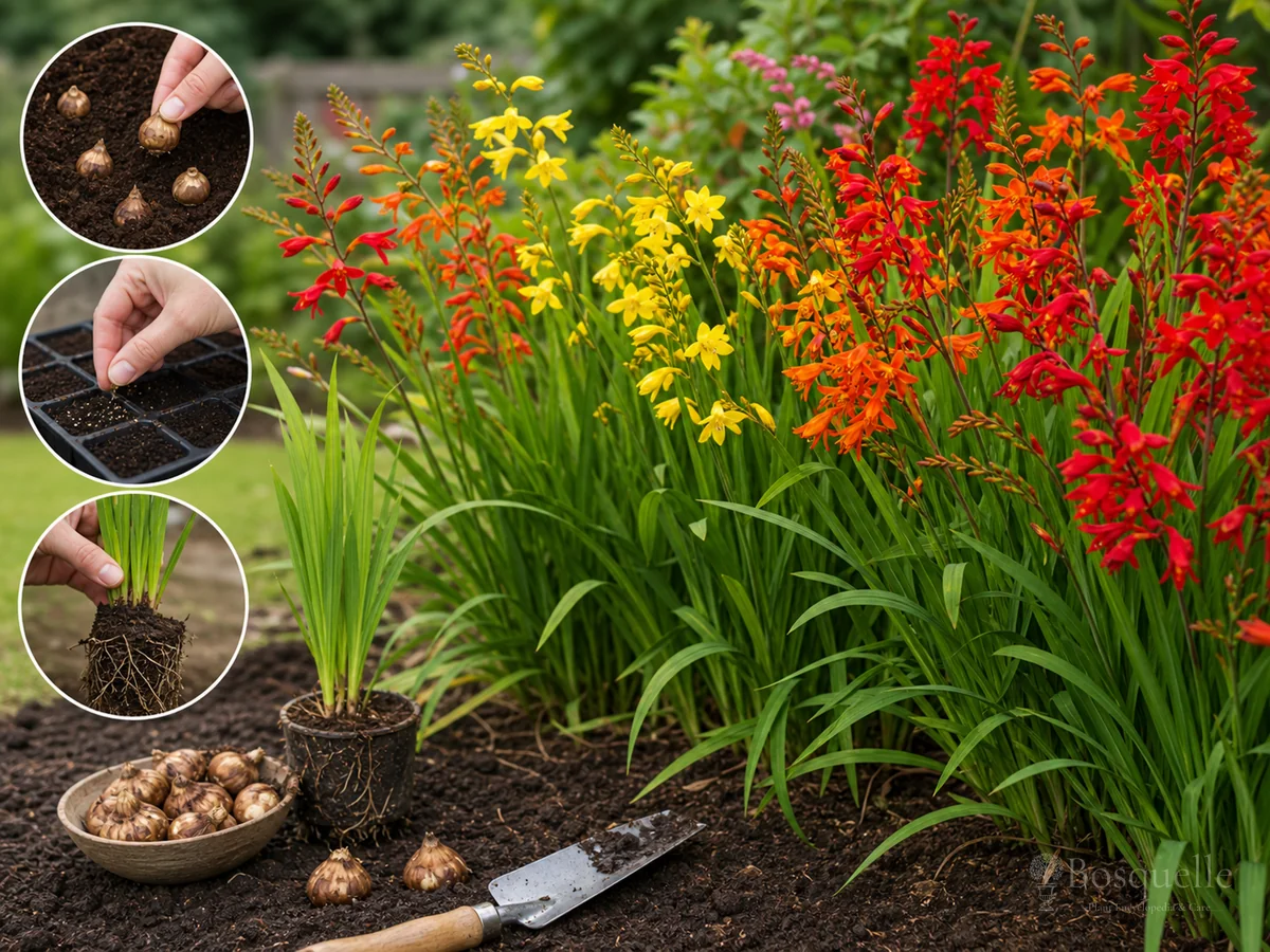 Planting Crocosmia guide illustration