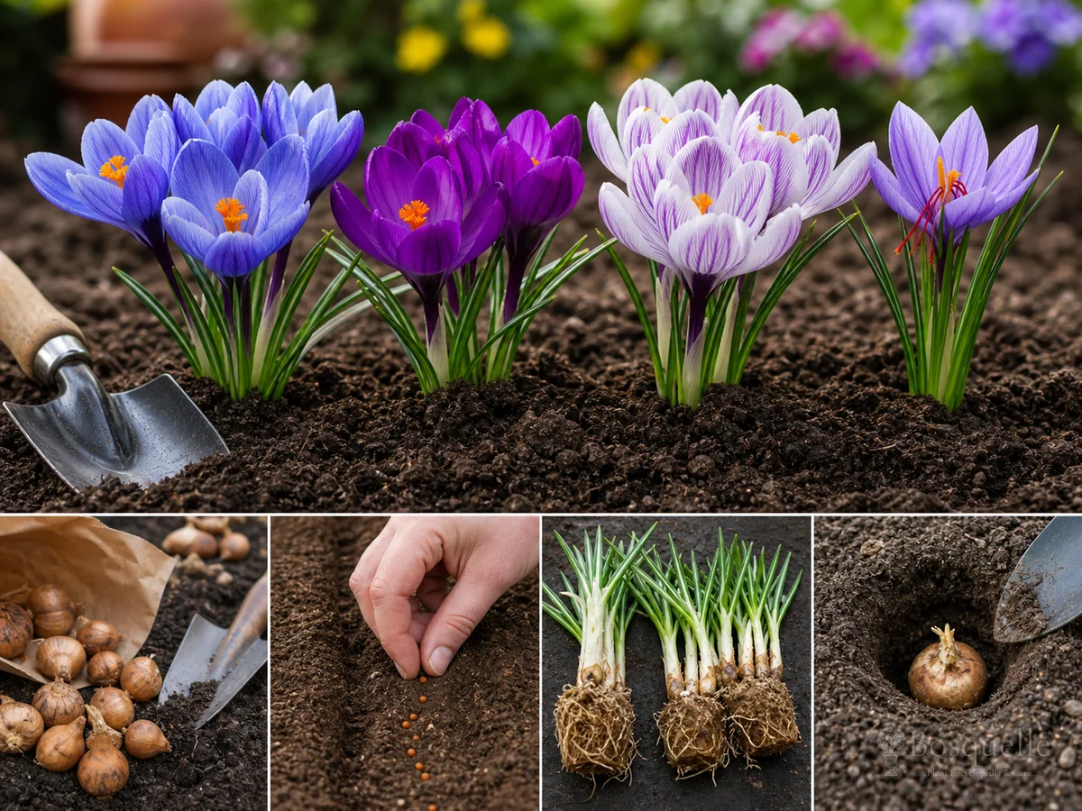 Planting Crocus Bulbs guide illustration