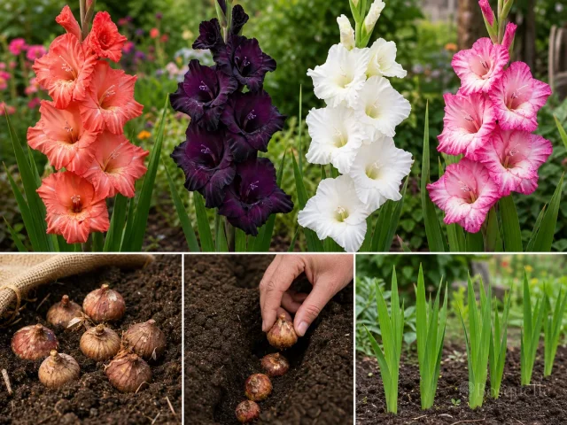 Planting Gladiolus — for Sword Lily 'Black Surprise'