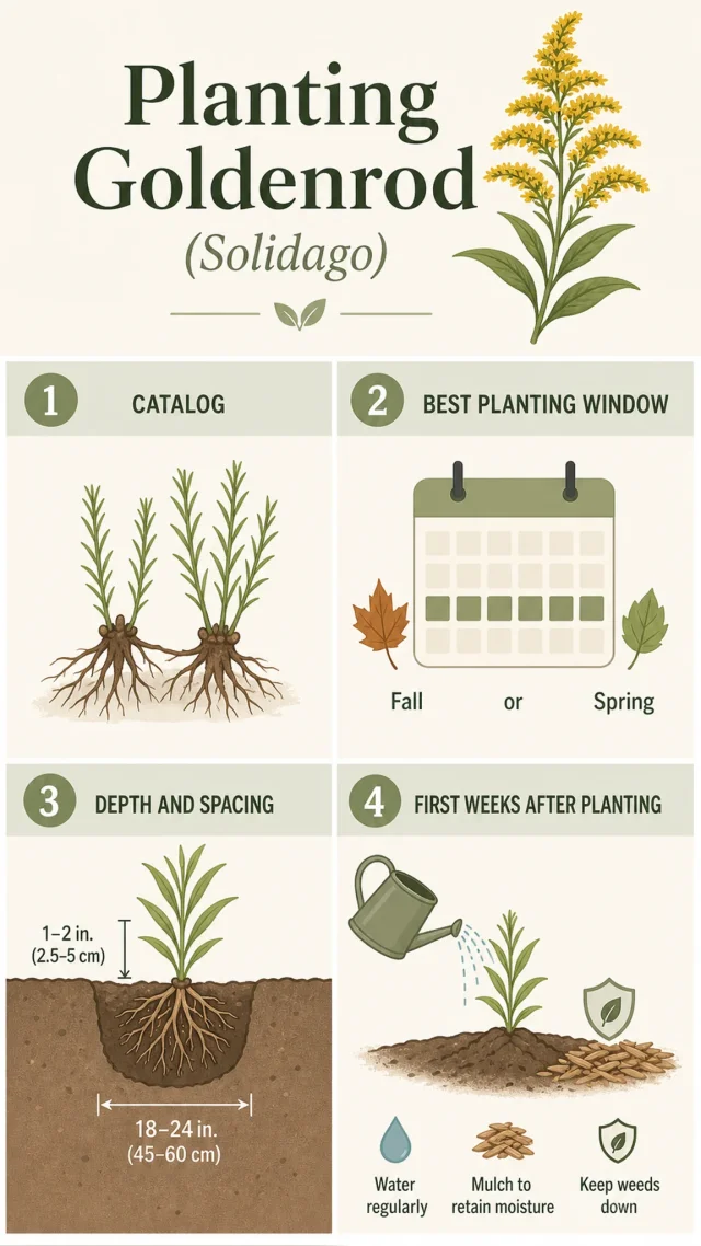 Planting Goldenrod care summary diagram