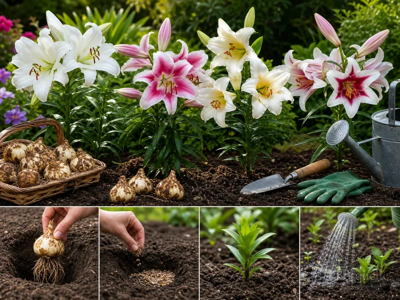 Planting Lily Bulbs — for Lily 'Arbatax'