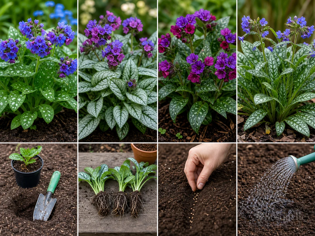 Planting Pulmonaria guide illustration