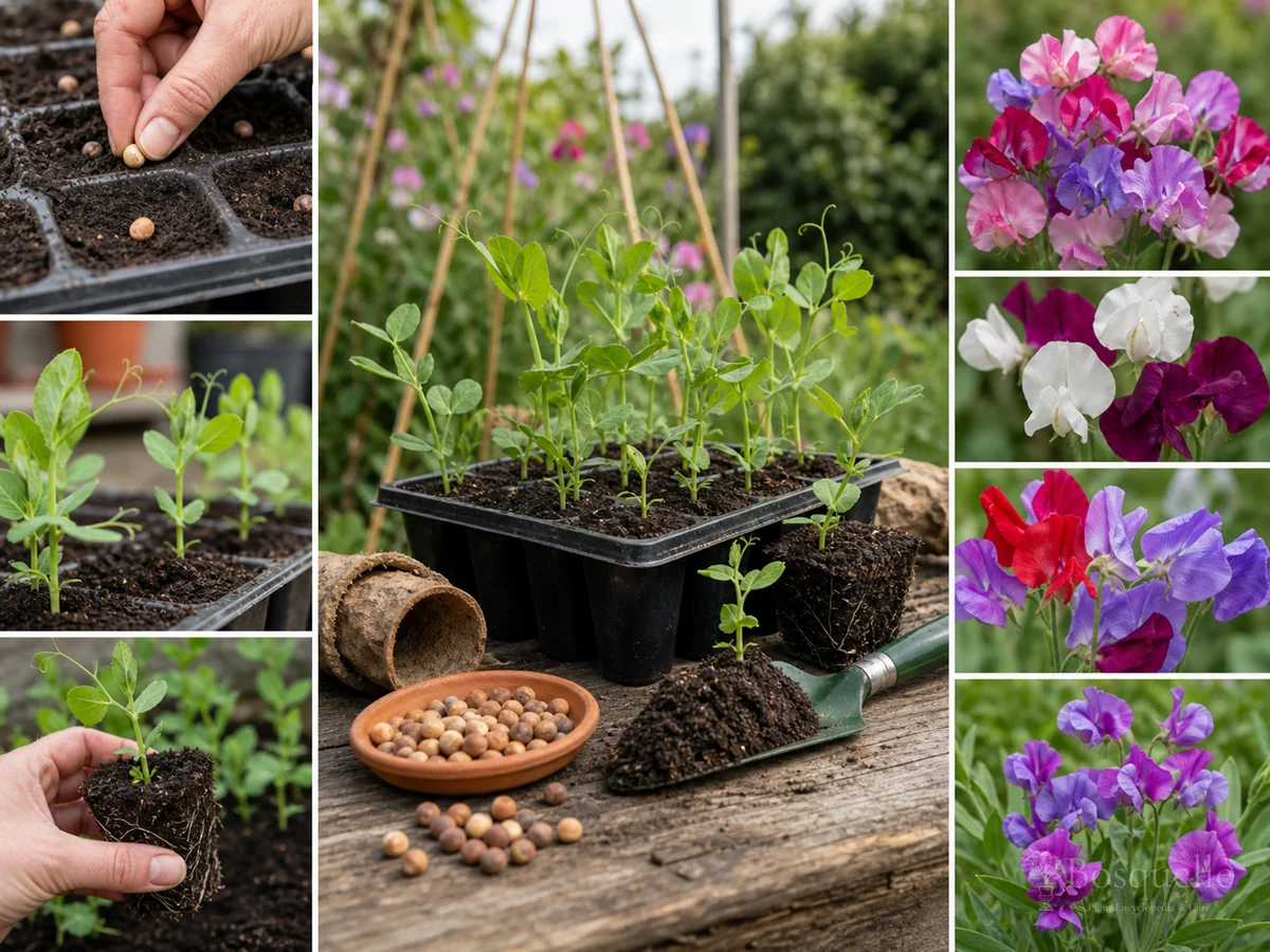 Planting Sweet Peas guide illustration