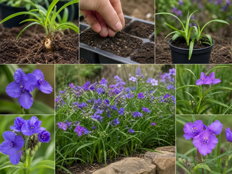 Planting Tradescantia — for Spider Lily 'Concord Grape'