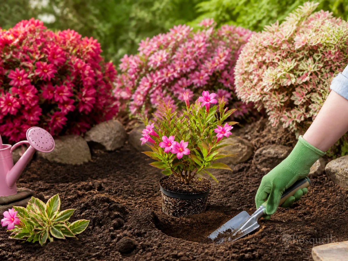 Planting Weigela guide illustration