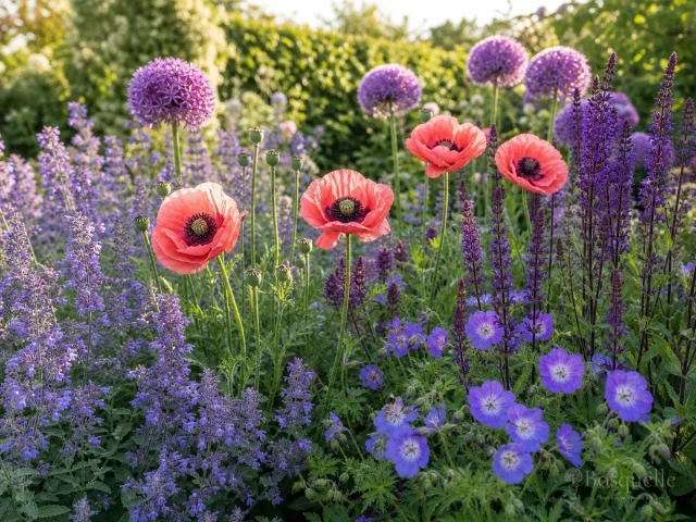 Poppy Companion Plants for Sun guide illustration
