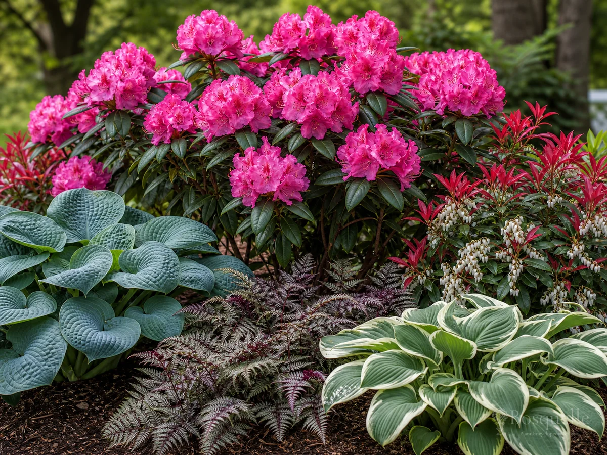 Rhododendron Companion Plants guide illustration