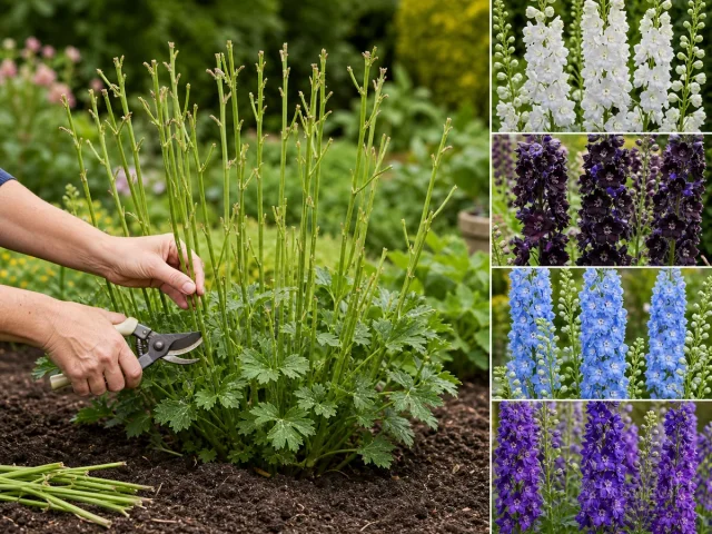 Staking Delphiniums — for Delphinium elatum 'Guardian Lavender'