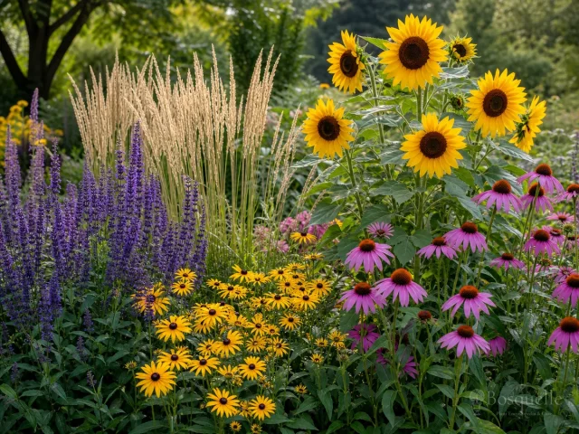 Sunflower Companion Plants — for Common Sunflower 'Claret'