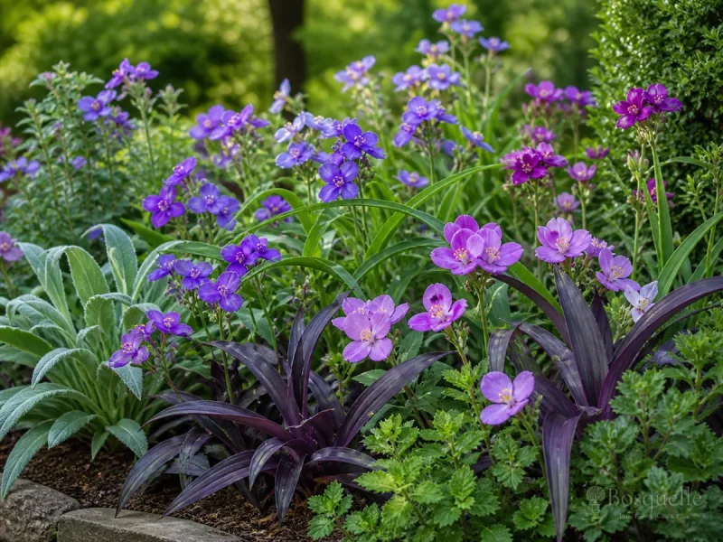 Tradescantia Companion Plants — for Spider Lily 'Concord Grape'