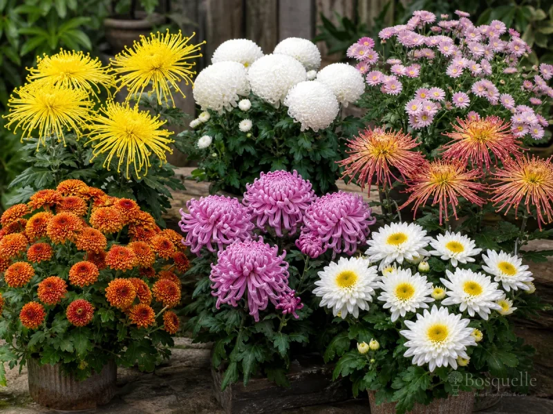 Types of Chrysanthemums — for Garden Mum 'Ruby Mound'